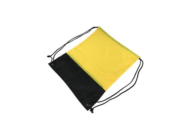 Yellow Nylon Drawstring Backpack PEVA Personalized Cinch Bags