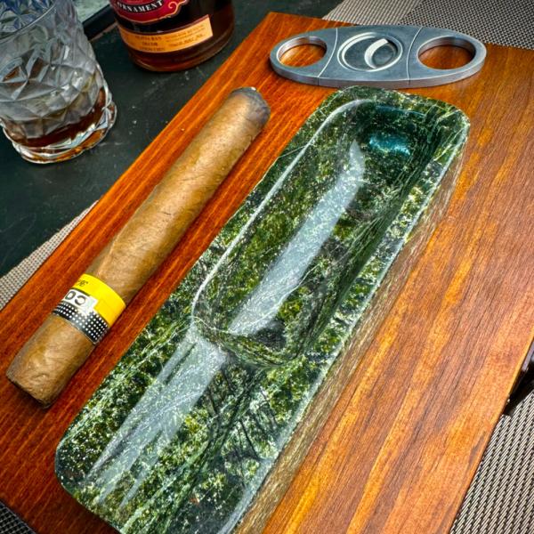 Cenicienta de mármol verde natural piedra de lujo personalizada para fumar en casa