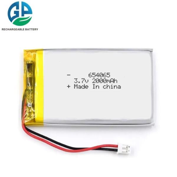 2000mAh 3.7V Lithium Polymer Battery Pack with 500 Times Cycle Life Rechargeable Lithium Ion Battery