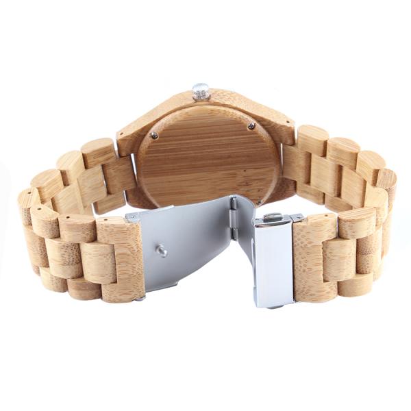 Natural Wooden Quartz Watch , Auto Date Miyota Quartz Watch Portable Handcrafted