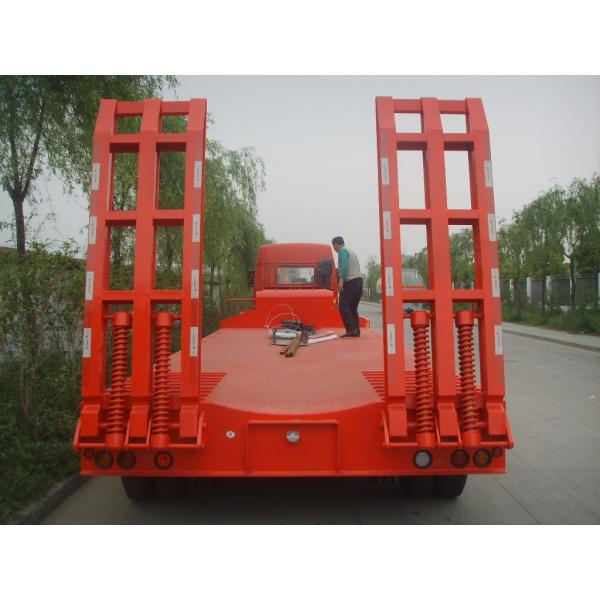 Six Double Chamber Low Bed Semi Trailer Steel Sheet 4mm Thickness