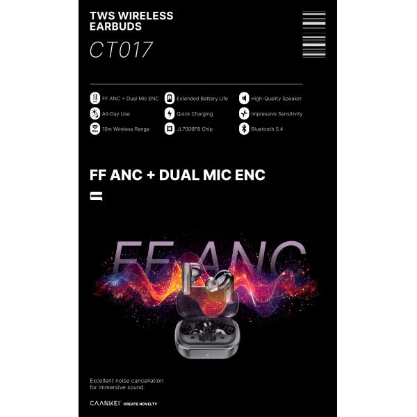 On Ear FF ANC Smart TWS True Wireless Stereo Earphones For IOS Android Devices