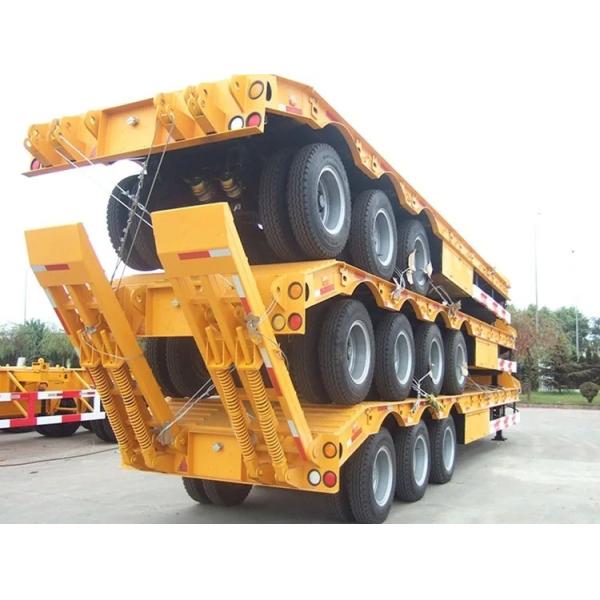 3 Axle 60ton Low Bed Semi-Trailer Bogie Suspension Trailers for Long Distance Transport
