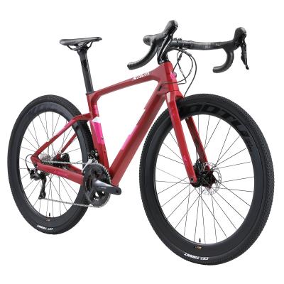 bicicleta da estrada do cascalho do carbono 9kg, escura - velocidade vermelha da bicicleta 22 do quadro de 54cm