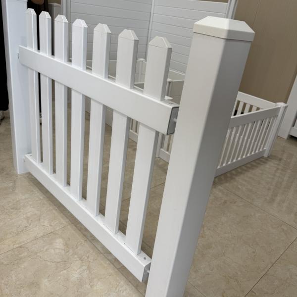 耐候 PVC プラスチック ホワイト ガーデン フェンス 強い 安定 4*8FT