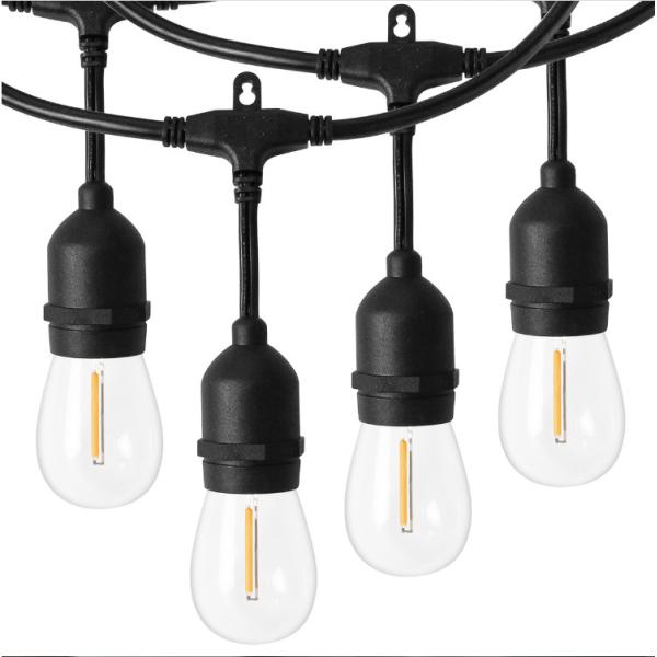 Света 2200K строки шарика электрических лампочек 1W 2W S14 Edison E26 E27 винтажные