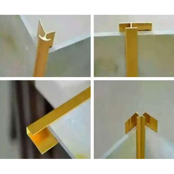 M Shaped Aluminium Internal Corner Backsplash Metal Trim For Shower Wall Panel