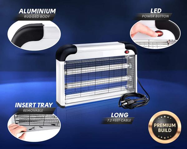 JZ Original 20w Aluminum Electric Fly Catcher  Insest Killing  Pest Control Bug Zapper Mosquitoes Killer Lamp for Indoor