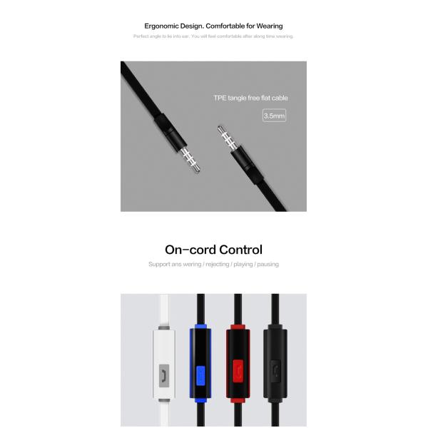 ODM ABS Wired Sports Earphones IPX3 Multifunction Control With Microphone