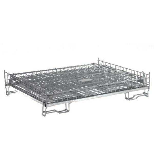 Galvanized Collapsible Wire Container / Wire Mesh Palle Cage For Warehouse