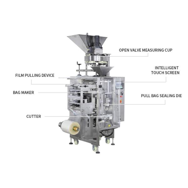 Snack Beans Rice Weighing Filling Packing Machine , Automatic Weighing And Packing Machine