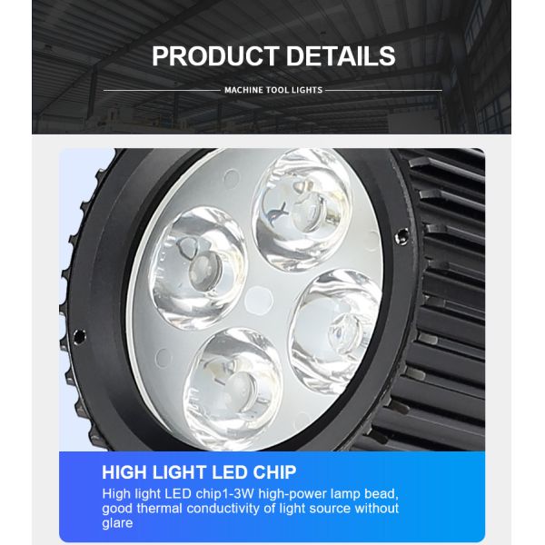 OUVJAN F3 Flexible Gooseneck LED Machine Tool Light IP67 Waterproof Dustproof 5W 400Lm 30° Beam Angle CRI>80 Aluminum Body 50000H Lifespan AC/DC12V 24V AC220V Optional
