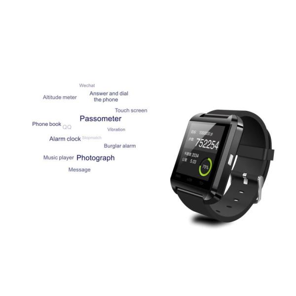 U8 Smart Watch Phone Handsfree, Control Cellphone Camera, Stopwatch, Altitude