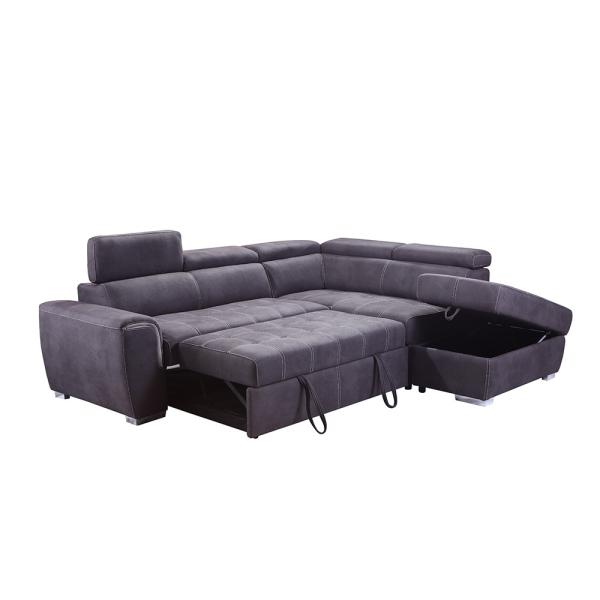 19766 L3 Hot Sale L shape Sofa Luxury Grey Mushroom Black Foldable Large Comfortable Sofa