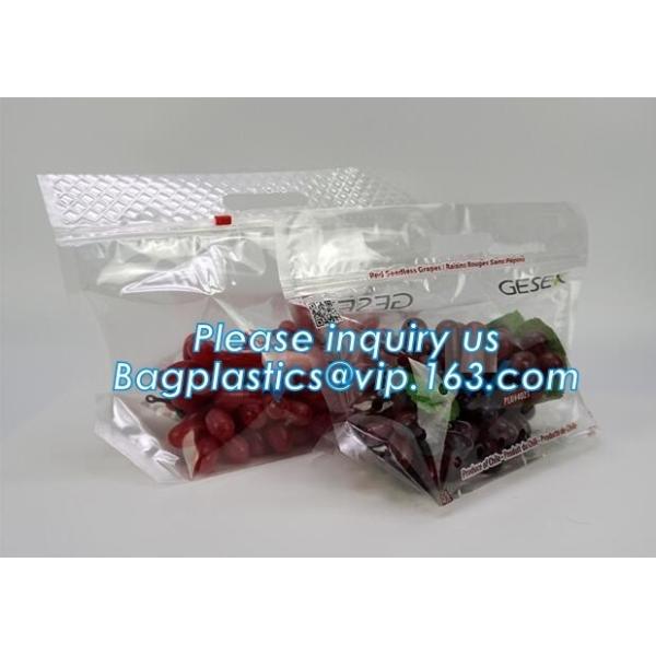 frosted reclosable zipper plastic bags with slider k, round bottom slider grape bag/table grape bag used in graper