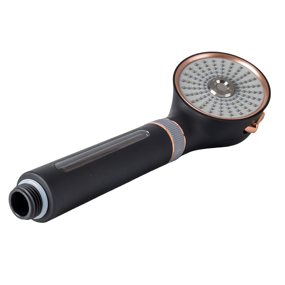 Black Rose Gold Micro Nano Bubble Shower Head 3 Spray Modes Water Saving Handheld Shower