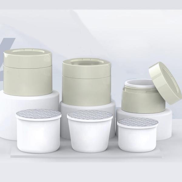 JL-JR834A Round PP Refill Replaceable Plastic Jar For Cream