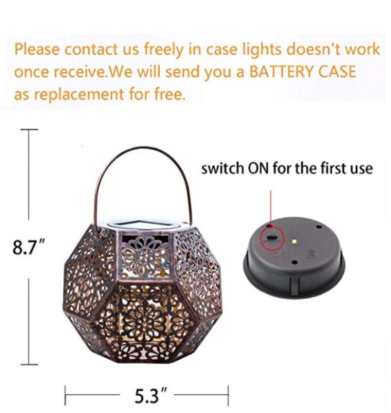 Metal Waterproof 7 Lumens 0.16W Outdoor Tabletop Solar Lights