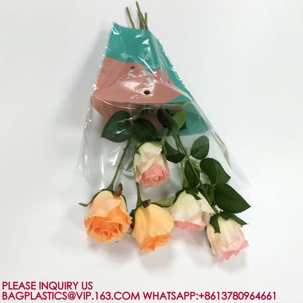 biodegradable Trapezoid Cellophane Vegetable Bags Customize Logo Lettuce Packaging Bag