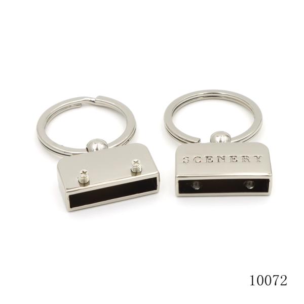 Customize Key Chain Accessories Metal Key Fob Leather Key Fob Hardware With Split Key Rings for Car Key Holder
