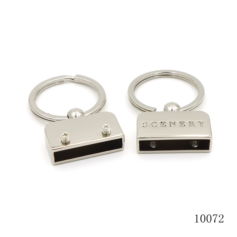 Customize Key Chain Accessories Metal Key Fob Leather Key Fob Hardware With Split Key Rings for Car Key Holder