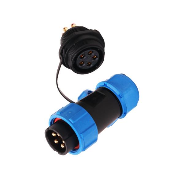 Nylon66 Female IP68 Sp13 Waterproof Cable Connector 9 Pin PPS Insert