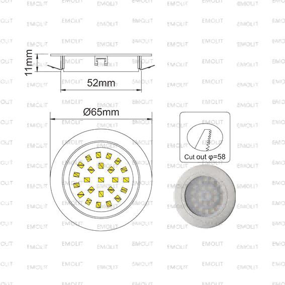 Spring Clip Stainless Steel Housing CCT Spot Recessed LED Furniture Cabinet Lamp CE Approval