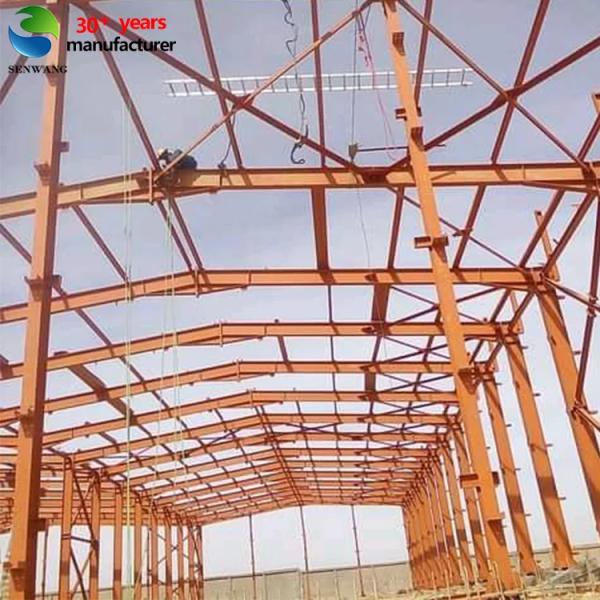 Windproof Steel Structure Warehouse with Earthquake Resistant 7-9 Grade and Secondary Frame C&Z Purlin for Commercial Storage