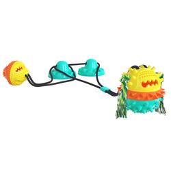 Hot Sale Molar Bite Resistant Double Suction Cup Dog Chew Rope Ball Pull Toy