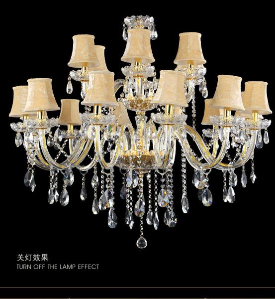 Gold candelabra crystal chandelier with lamp shades (WH-CY-36)