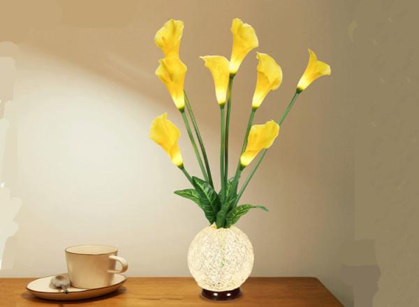 Calla lily vase light hotel small night light indoor living room bedroom simulation flower LED decoration light