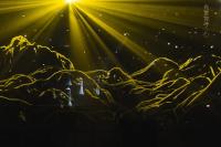 Exposição holográfica holográfica para o concerto, mostra da folha 3D do lápis de olho da forma