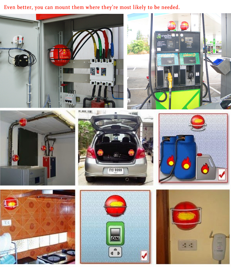 Self‑Activating 1.3kg ABC Fire Extinguisher Ball, Maintenance‑Free Fire Safety Device for Home Car Garage