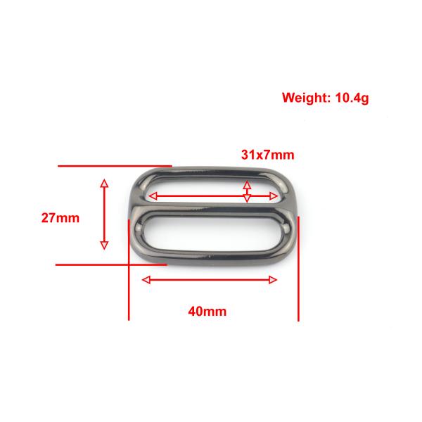 Metal Center Strap Adjuster Slider , OEM Or ODM Metal Buckles For Bags