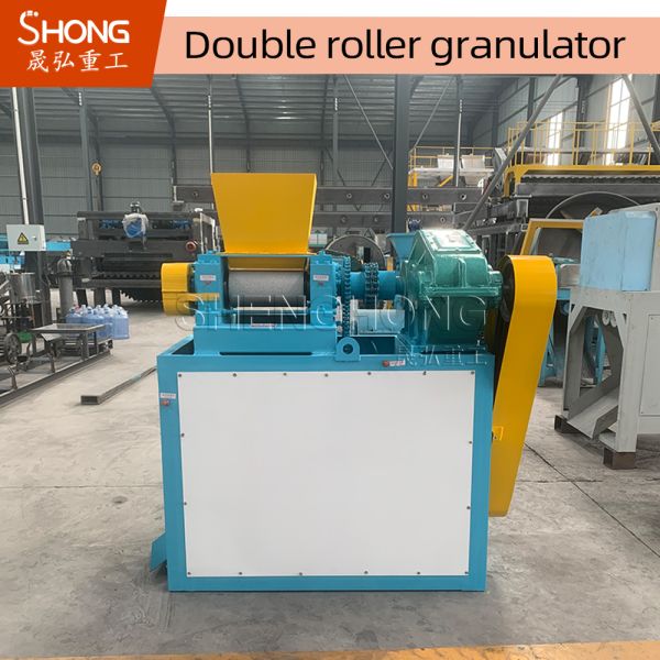 Ammonium Sulphate Double Roller Granulator for Dry Granulation with Customizable Granule Shape and 380V Voltage