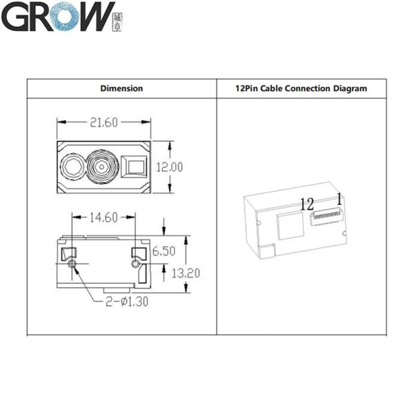 GROW GM77-S 640*480CMOS DC3.3V USB UART Интерфейс 1D 2D штрих-код Qr-код Сканерный модуль Читатель паспортного кода Читаемый Arduino