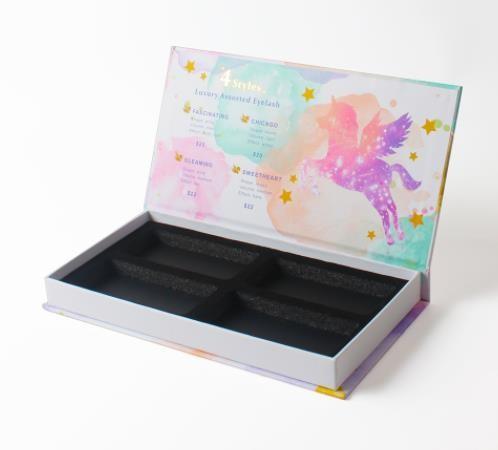 Magnetic Paperboard Cosmetic Gift Box , 250gsm CCNB Custom Eyelash Packaging Box