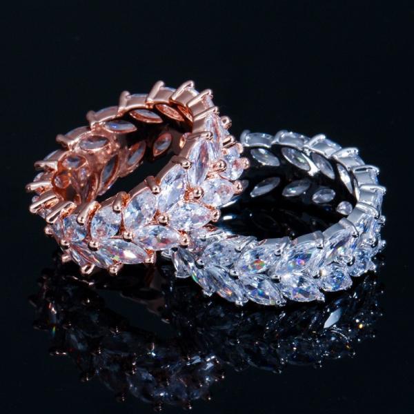 Vintage Lovers Promise ring sets White Gold Filled AAA cz Party Wedding Band Rings for women Engagement Finger Ring