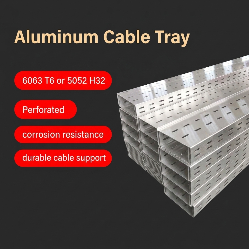 6063-T6 or 5052-H32 Aluminium Perforated Cable Tray Aluminum Ladder Cable Tray