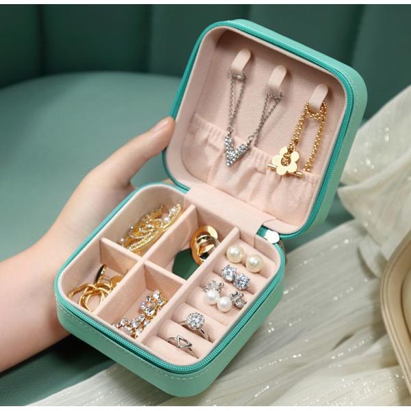Conjunto de joyas cuadradas caja de regalo mini caja para mujeres chicas moda sólida de lujo portátil PU de cuero de PVC cartón