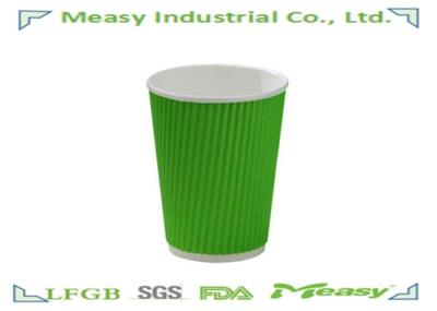300ml Recyclable Ripple Paper Cups With Full Color Red / Green Prined