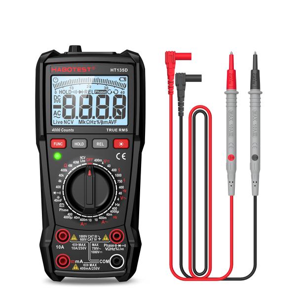 Habotest HT135D 4000 Counts True RMS Digital Multimeter with Data Logging and Low Battery Indicator for Industrial Use
