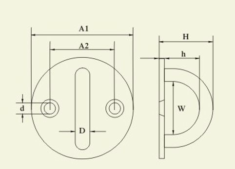 Round Eye Plate
Boat Rigging Hardware Stainless Steel AISI304 316