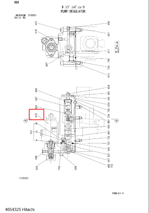 Isuzu 6HK1 6WG1 Engine Hitachi Excavator Parts 4654325 Hydraulic Solenoid Valve