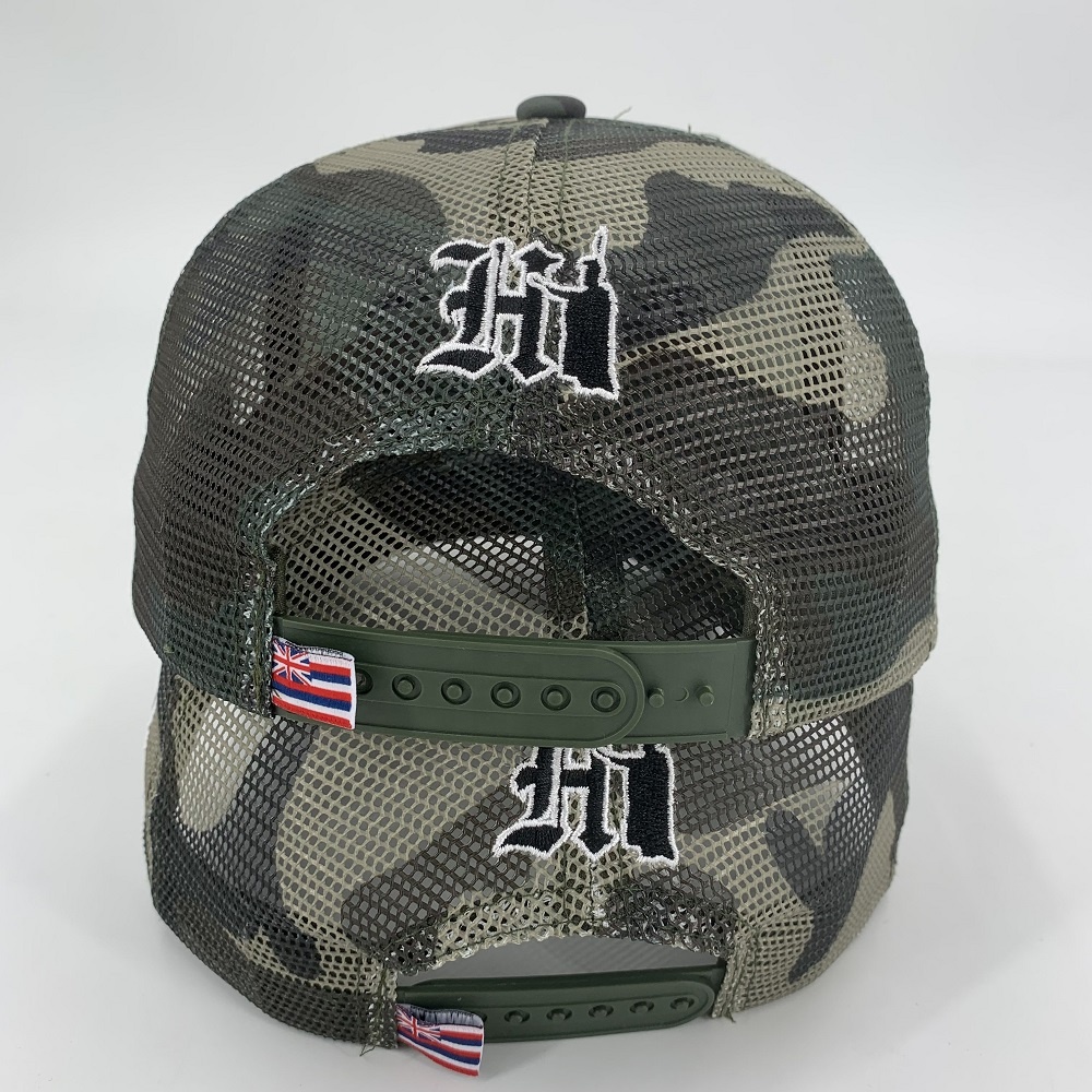 Outdoor Camo Trucker Hat Embroidered Camouflage Trucker Hat 5 Panel
