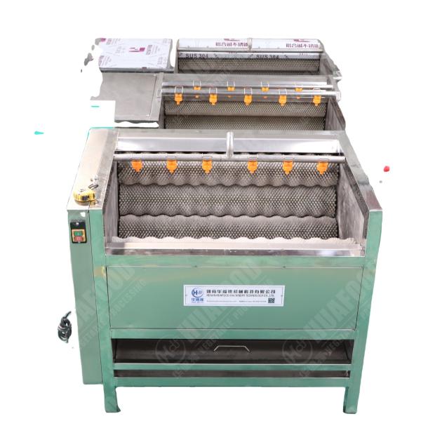 Small carrot washing machine/ Stainless steel wool roller cleaning machine/ Root vegetable cleaning and peeling machine