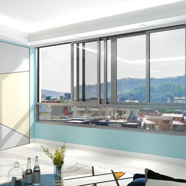 Windows deslizante de alumínio residencial arquitetónico pulveriza o café de revestimento Brown