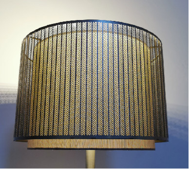 Pierced ODM 2 Layer Decorative Metal Lamp Shades With Fabric Inner 40*40*30mm