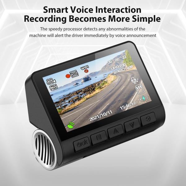 3 камера приборной панели автомобиля DVR кулачка WIFI GPS черточки экрана UHD 4K GPS IPS дюйма