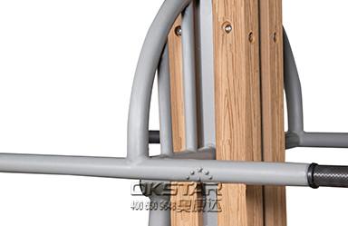 wooden street lamp outdoor fitness upper surfboard and hip twister